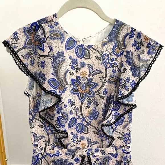 Amur Print Dress, Blue, Size 6 - Picture 2 of 4